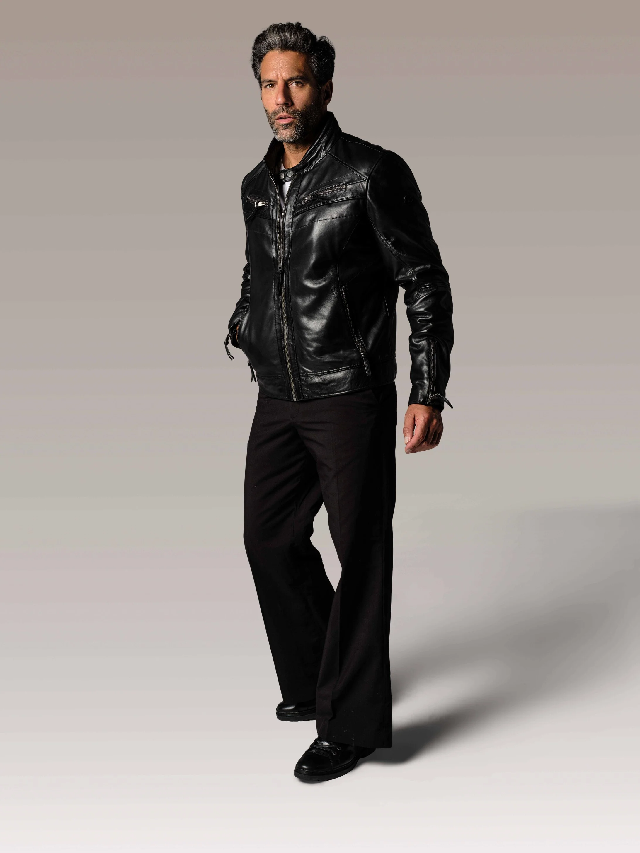 Blouson En Cuir noir DRAKE HOLSTER - Image 5