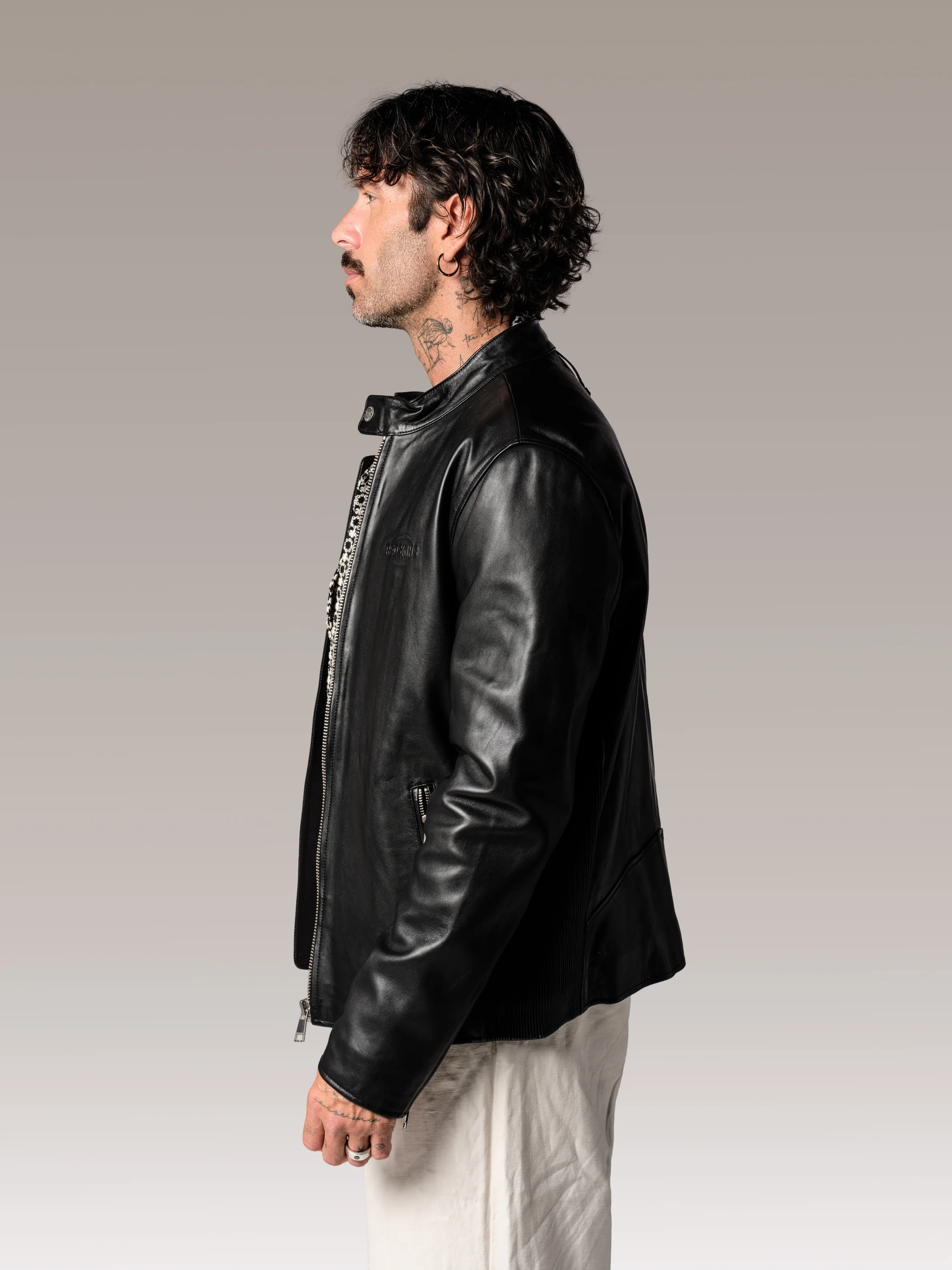 Blouson en cuir noir IRON ROAD - Image 3