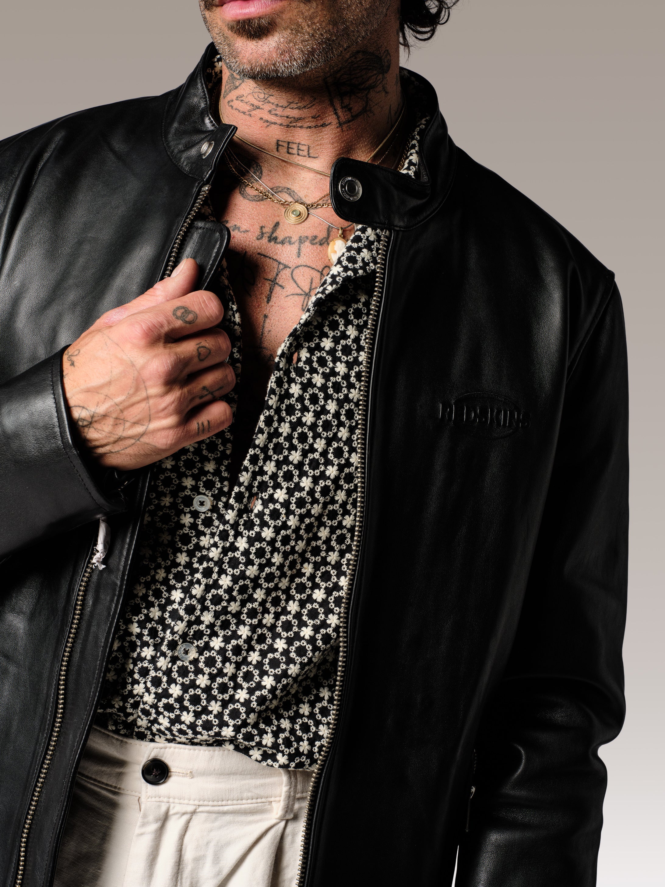 Blouson en cuir noir IRON ROAD - Image 5