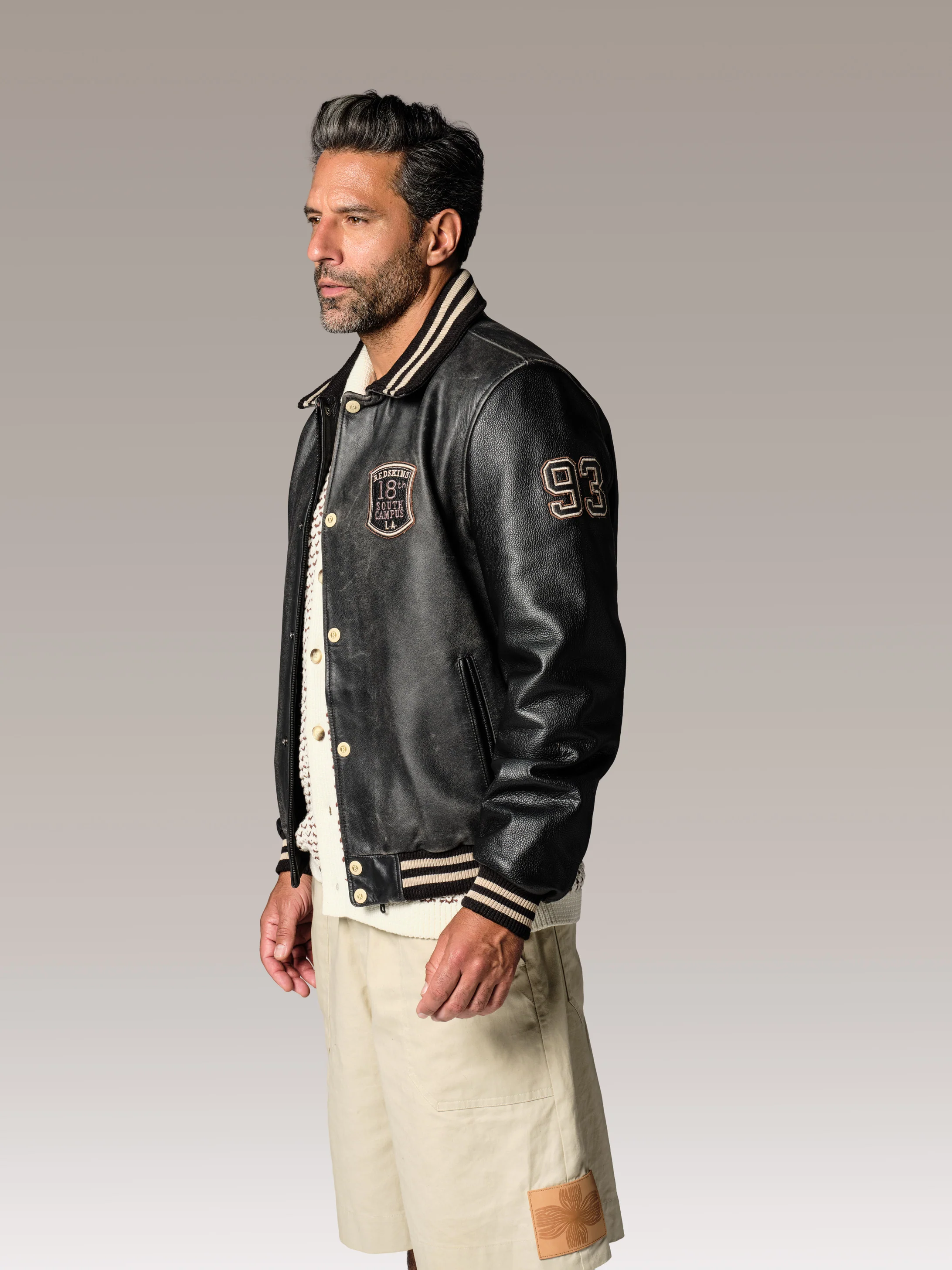 Blouson en cuir noir SKATBOARD COHIBA - Image 4