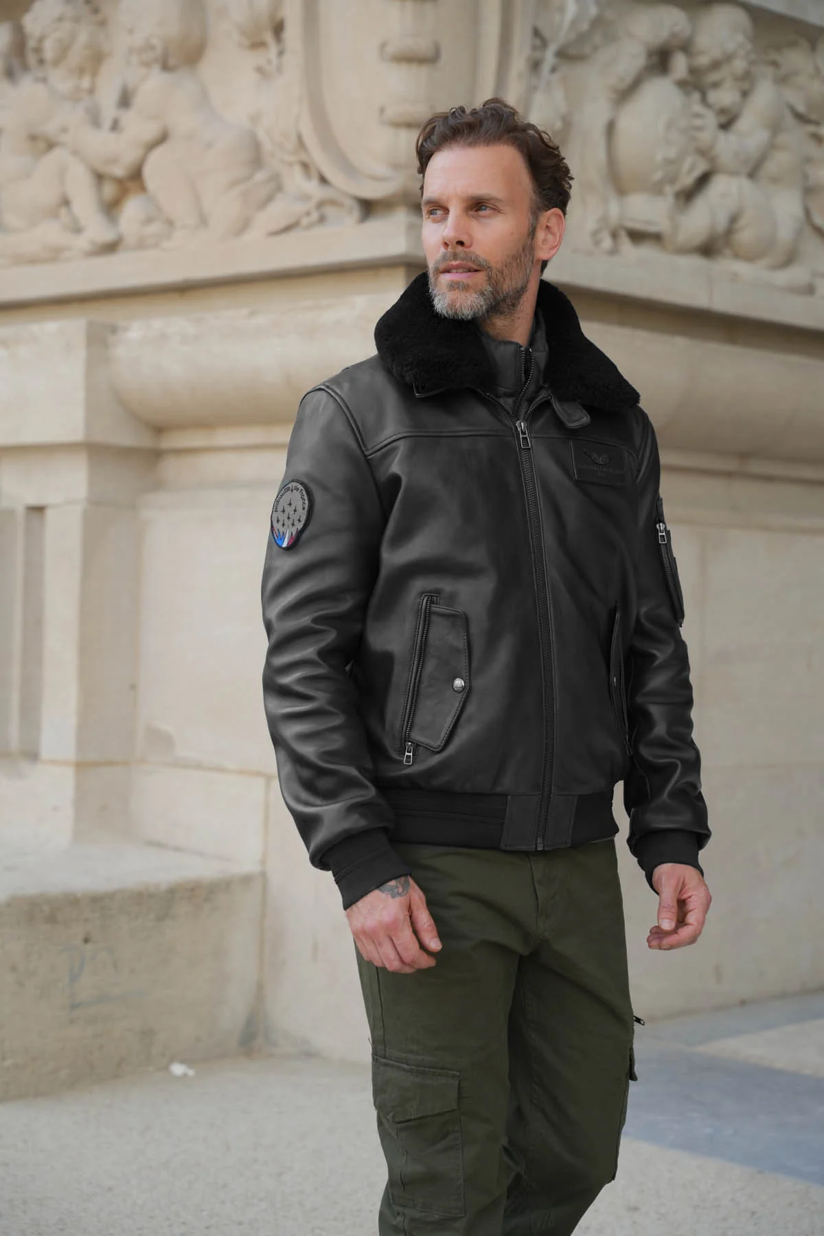 BLOUSON EN CUIR RAFAL 2.0 YCON Noir - Image 3