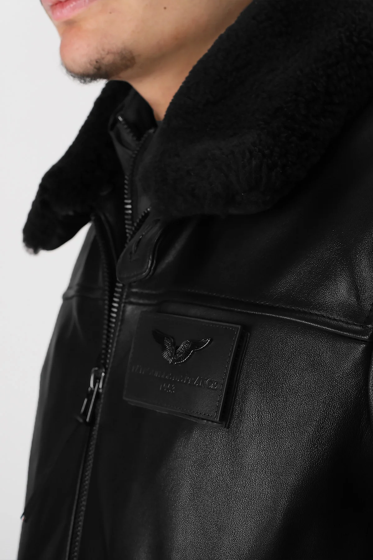 BLOUSON EN CUIR RAFAL 2.0 YCON Noir - Image 6
