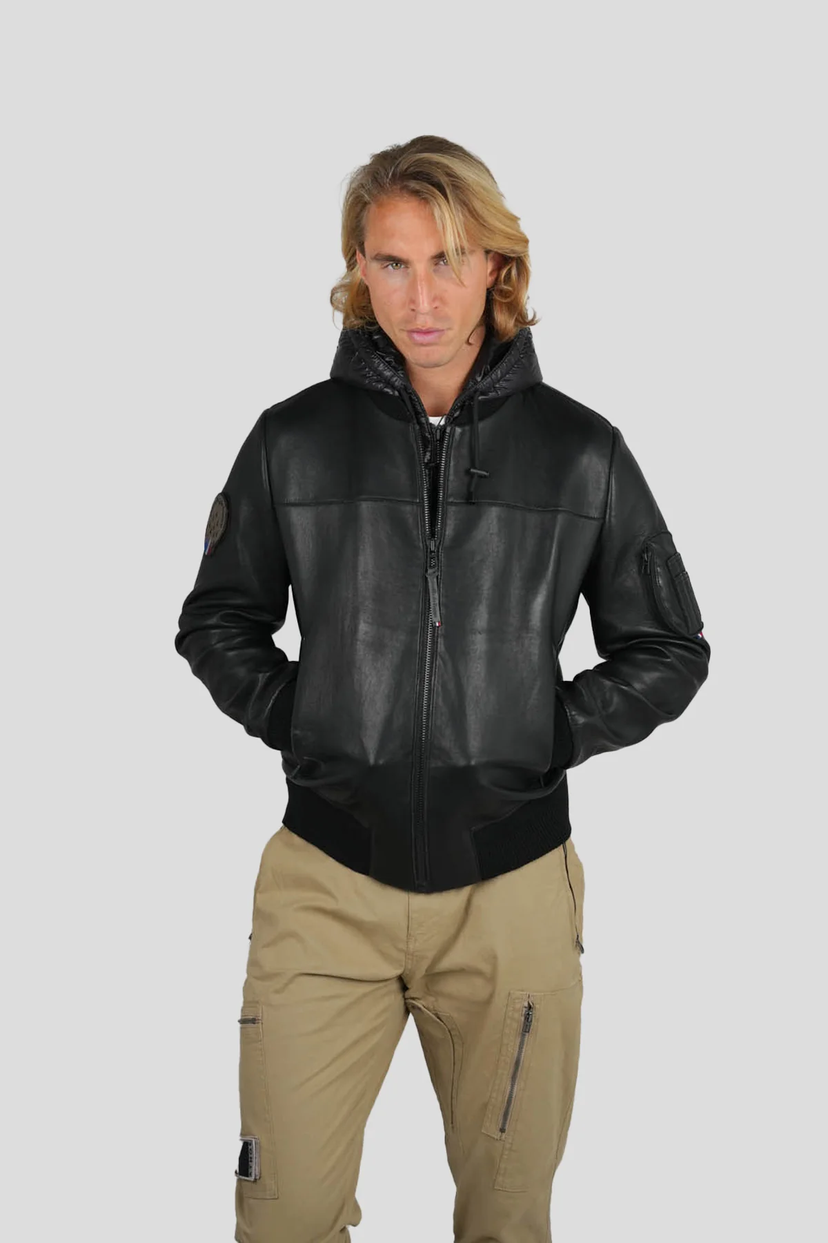 BLOUSON EN CUIR STONE AIR - Image 3