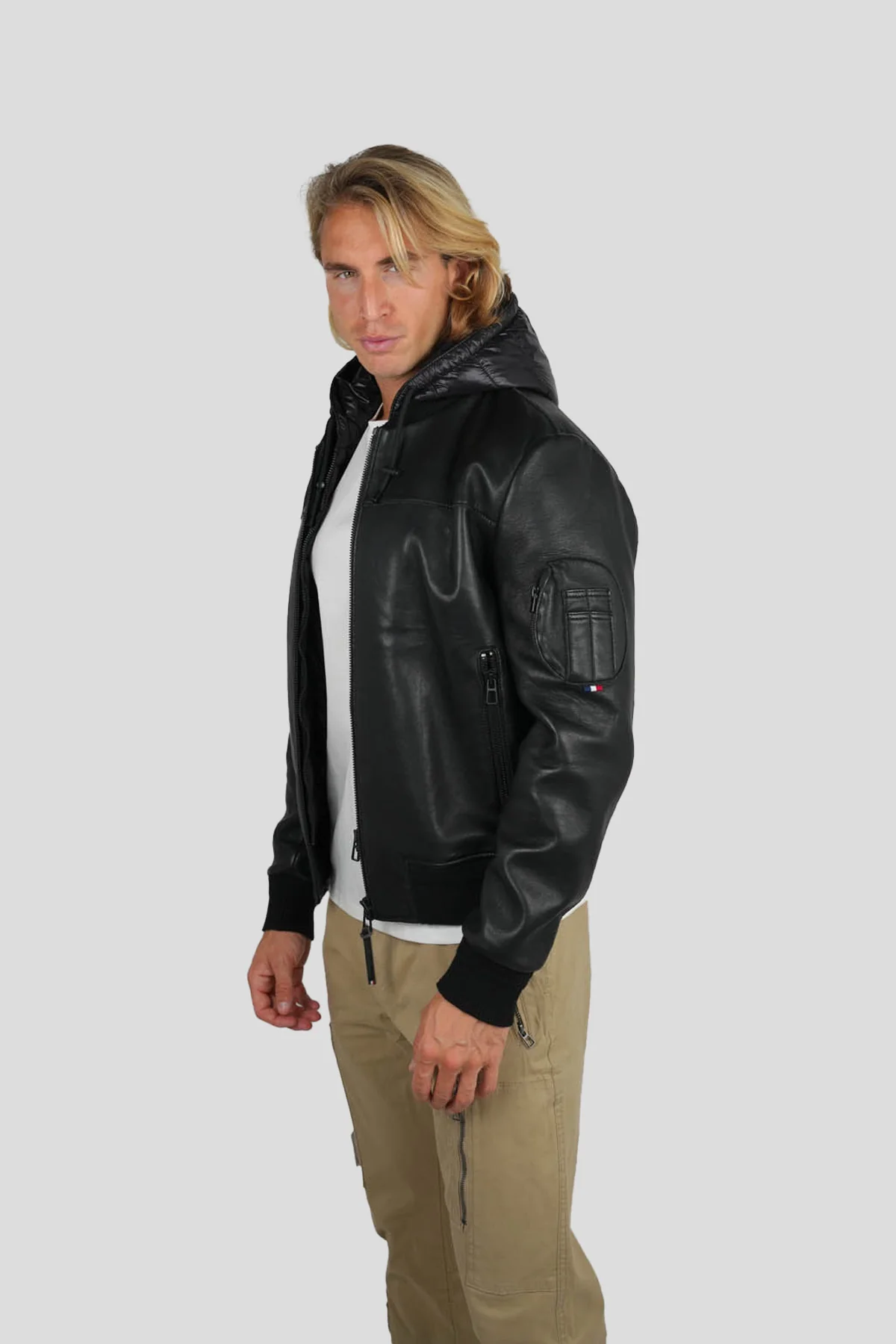 BLOUSON EN CUIR STONE AIR - Image 8