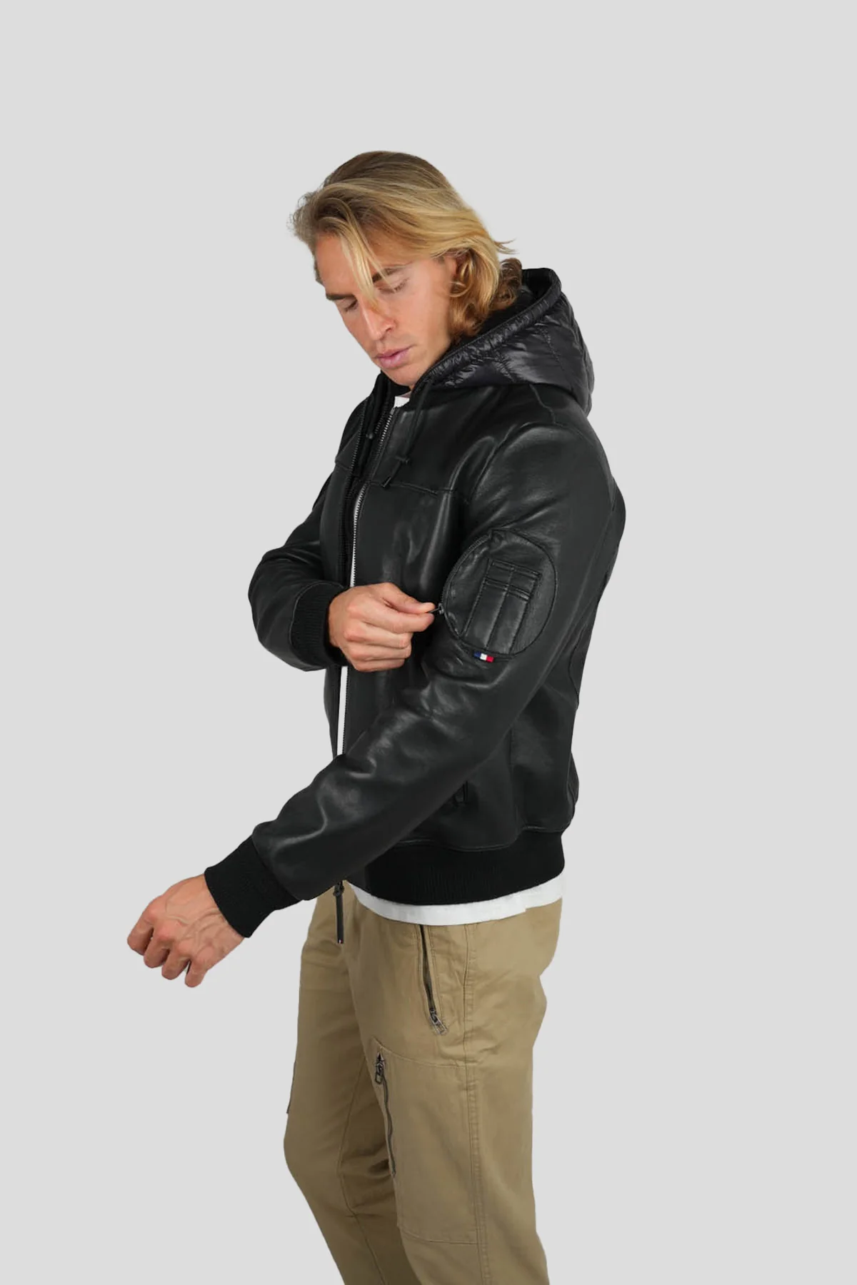 BLOUSON EN CUIR STONE AIR - Image 9