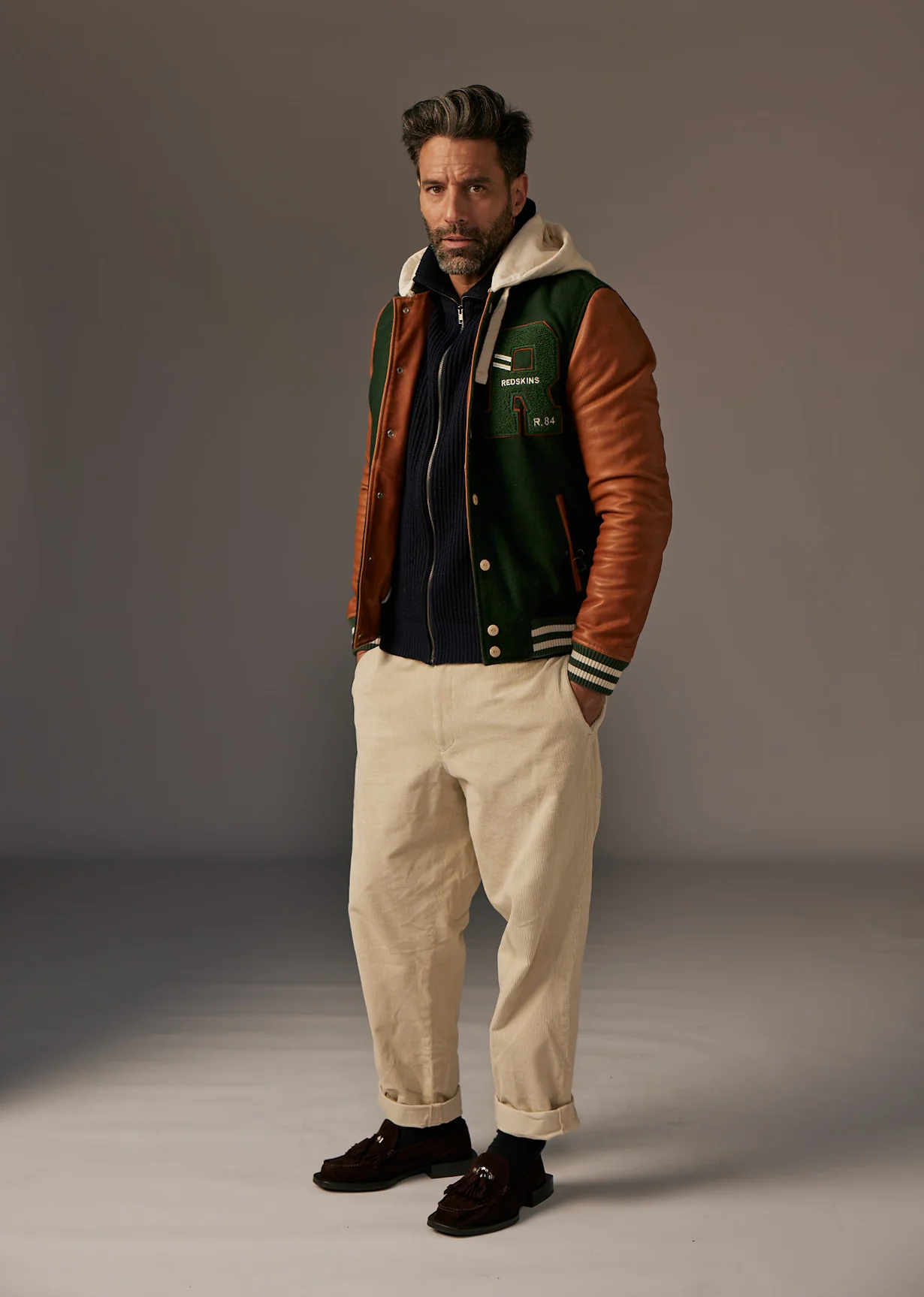 Blouson en cuir vert CAMBRIDGE SCHOOL - Image 10