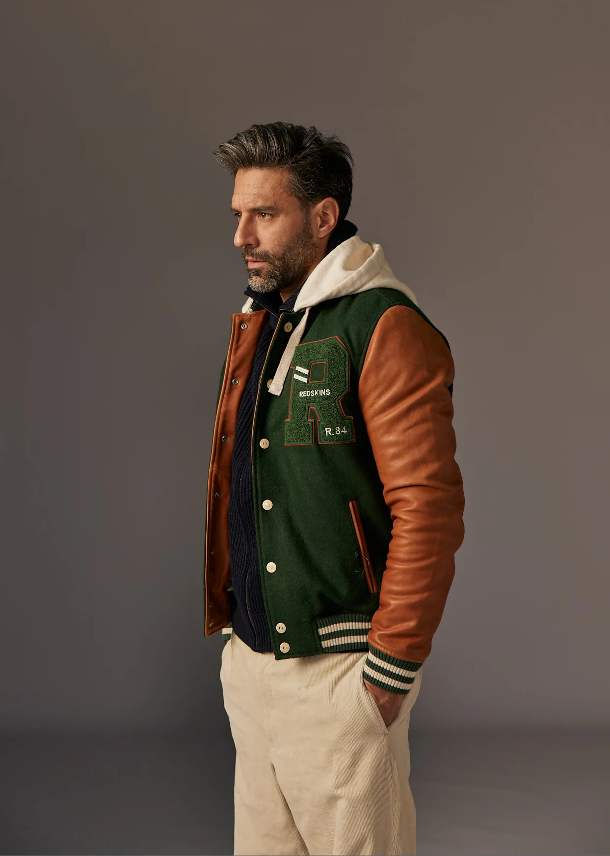 Blouson en cuir vert CAMBRIDGE SCHOOL - Image 7