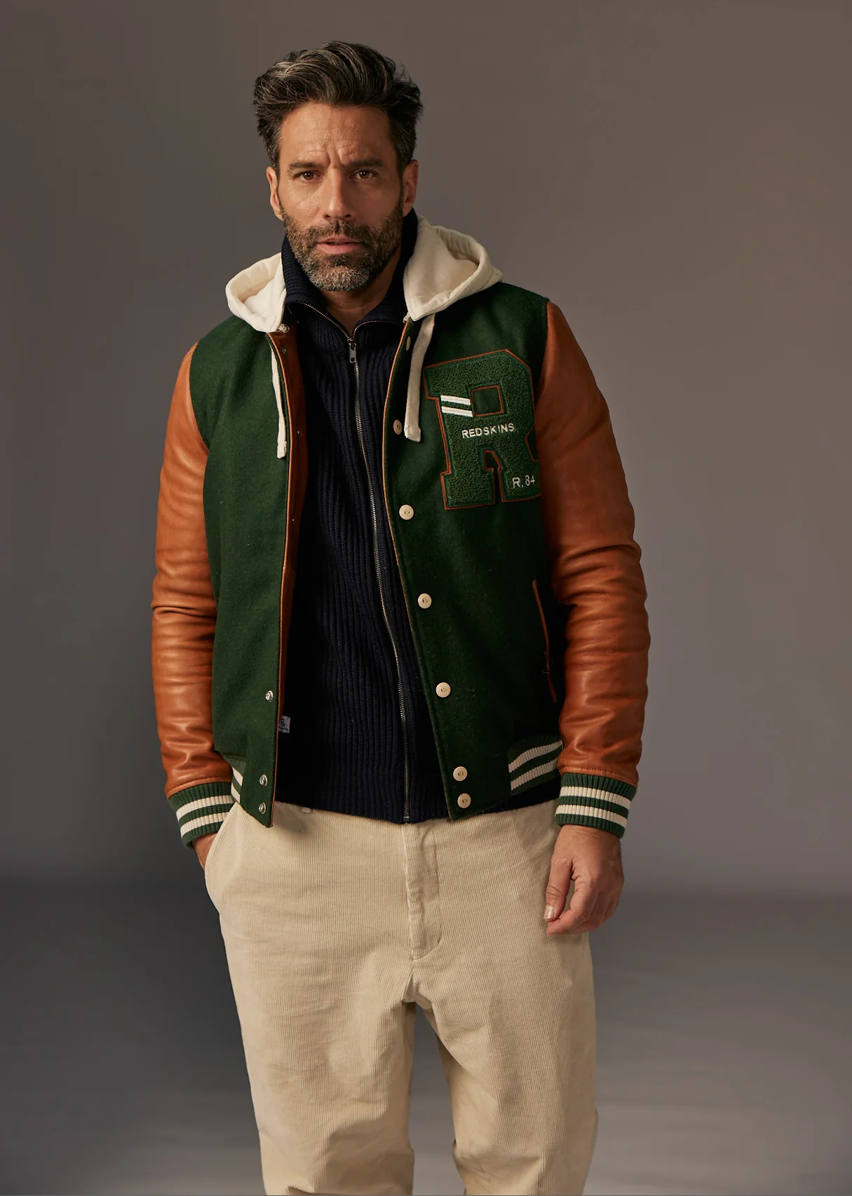 Blouson en cuir vert CAMBRIDGE SCHOOL - Image 8