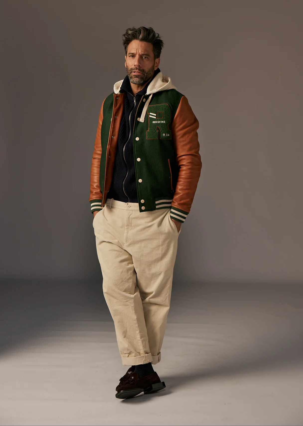 Blouson en cuir vert CAMBRIDGE SCHOOL - Image 9
