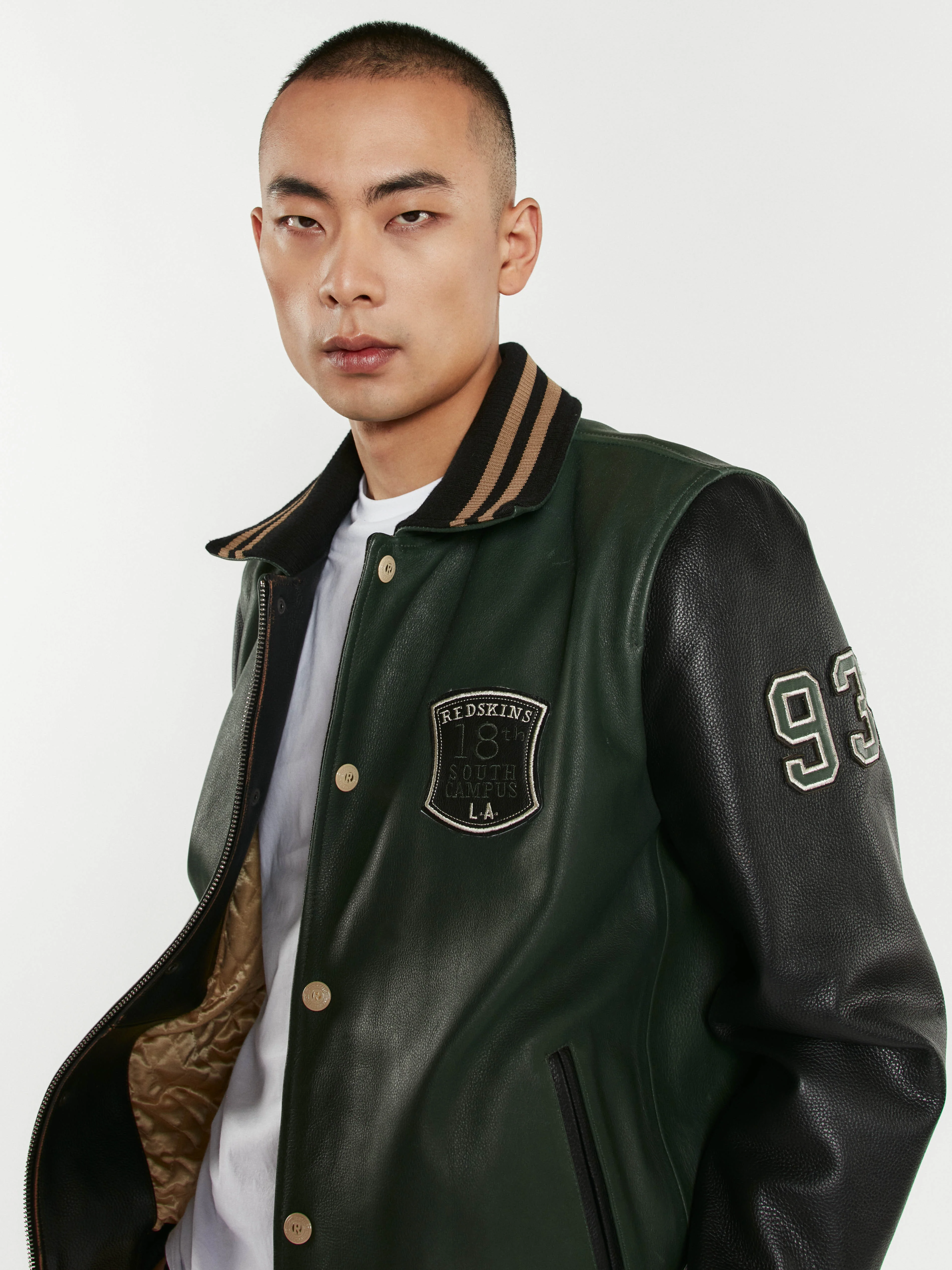 Blouson en cuir vert SKATBOARD COHIBA - Image 4