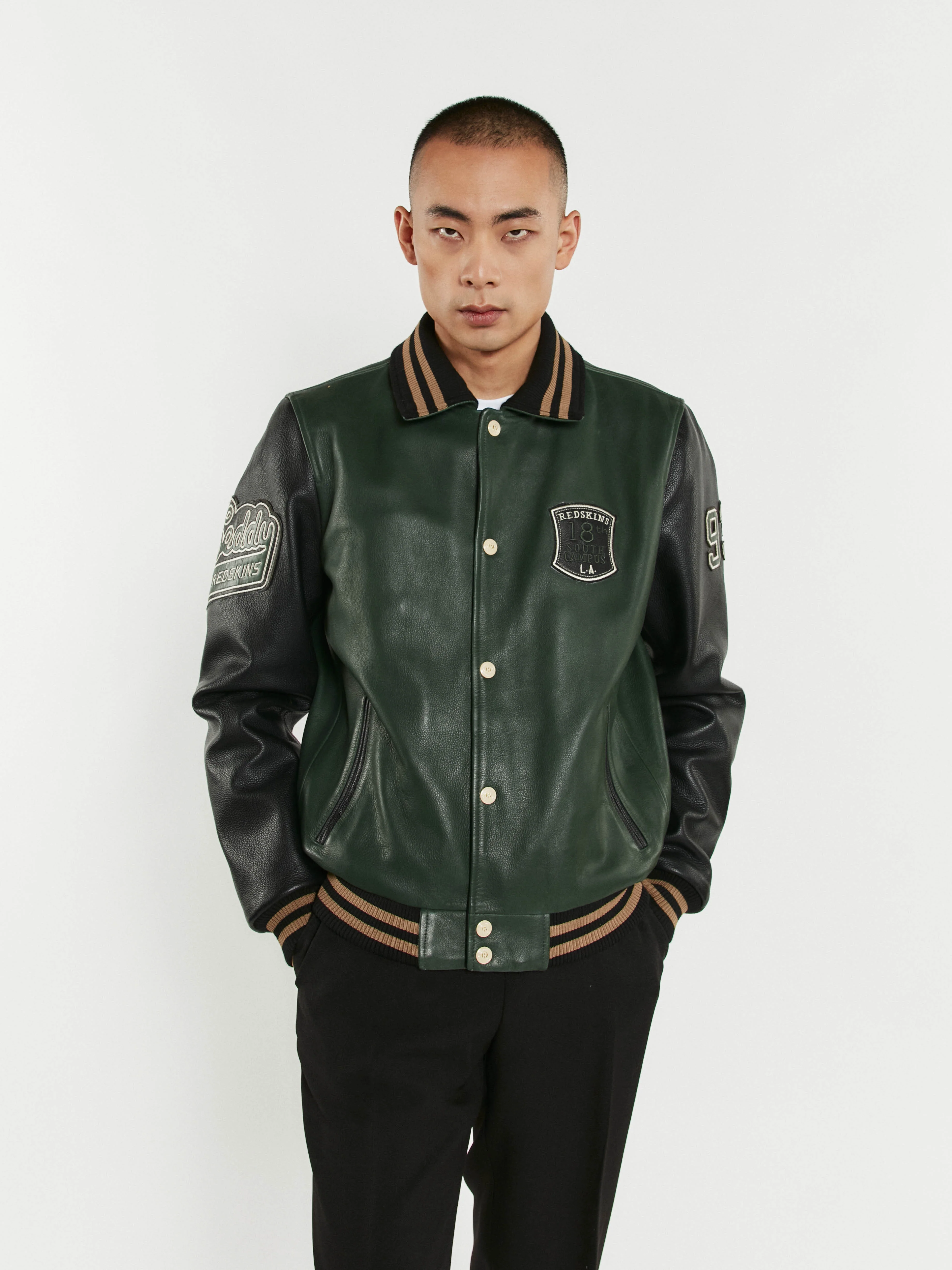 Blouson en cuir vert SKATBOARD COHIBA - Image 5