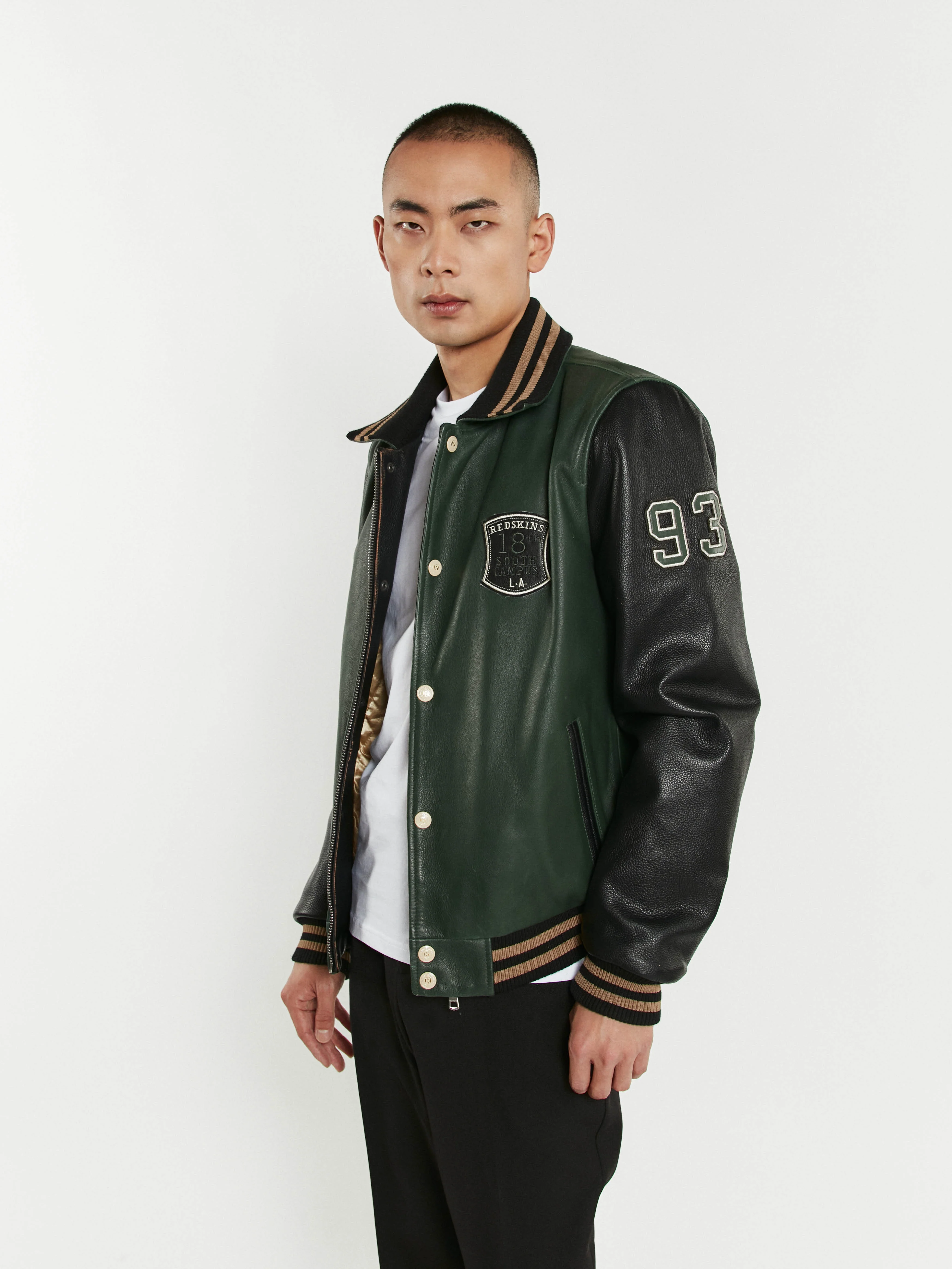 Blouson en cuir vert SKATBOARD COHIBA - Image 6